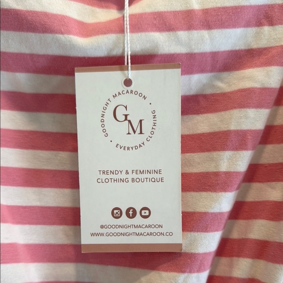 Goodnight macaroon  Pink and White Striped Dress ✨ - Picture 9 of 10